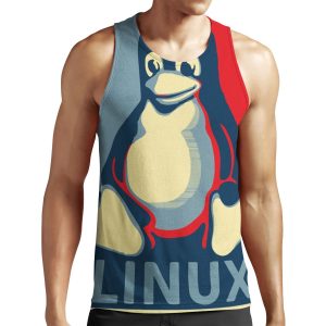 Linux Tux Penguin Obama Poster All-over-print Unisex Tank Top