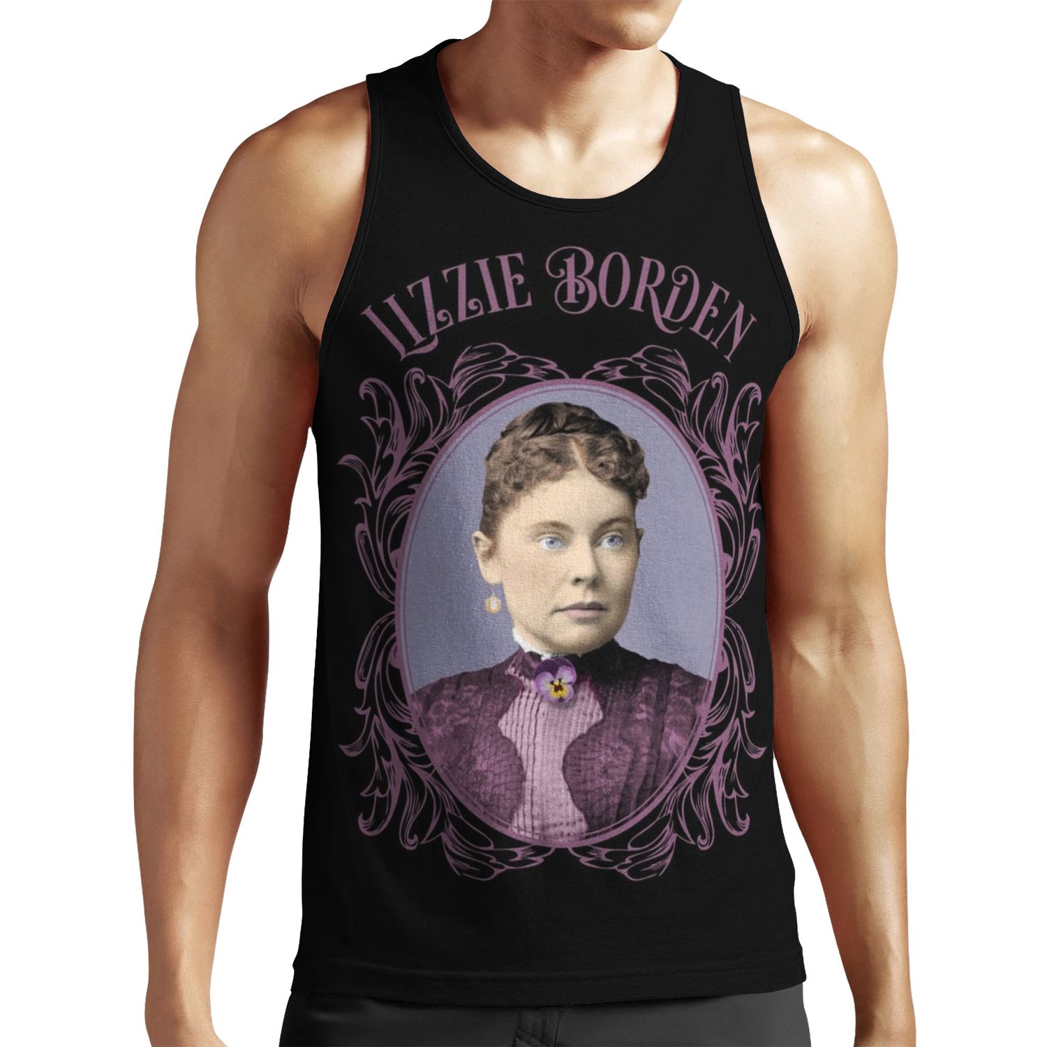 Lizzie Borden Purple Dress And Pansy Brooch All-over-print Unisex Tank Top