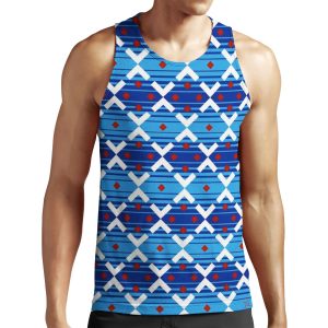 London Underground Train Seat Cover Blue All-over-print Unisex Tank Top