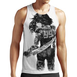 Manga Angel Watercolor Distressed In Black And White All-over-print Unisex Tank Top