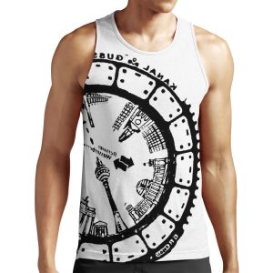 Manhole Cover Print Germany Berlin Mitte Brandenburggate Fernsehturm Gedachtniskirche All-over-print Unisex Tank Top