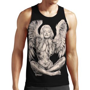 Marilyn Vintage Abstract Tattooed Angel Print All-over-print Unisex Tank Top