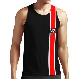 Mass Effect N7 Red All-over-print Unisex Tank Top