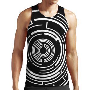 Maze Design White All-over-print Unisex Tank Top