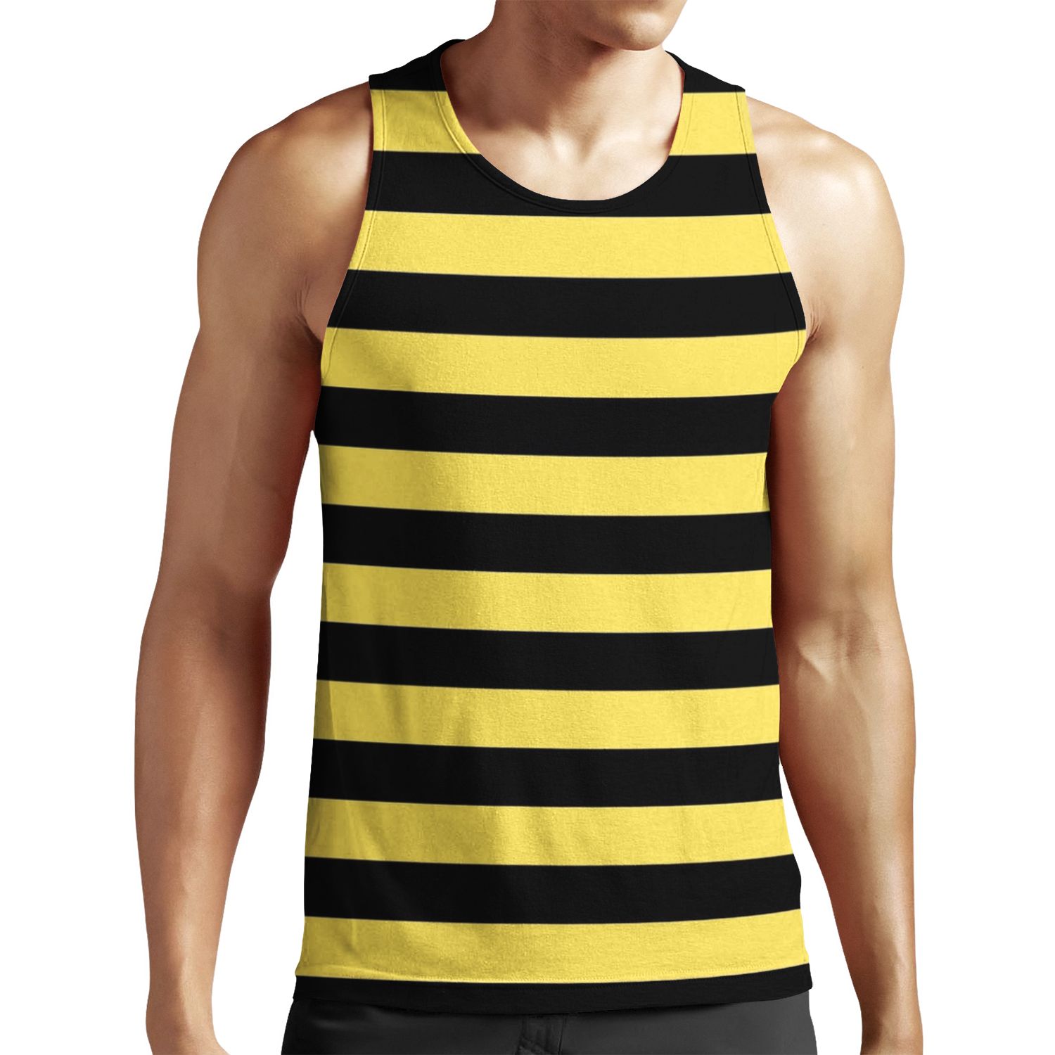 Me Before You Black And Yellow Stripes All-over-print Unisex Tank Top