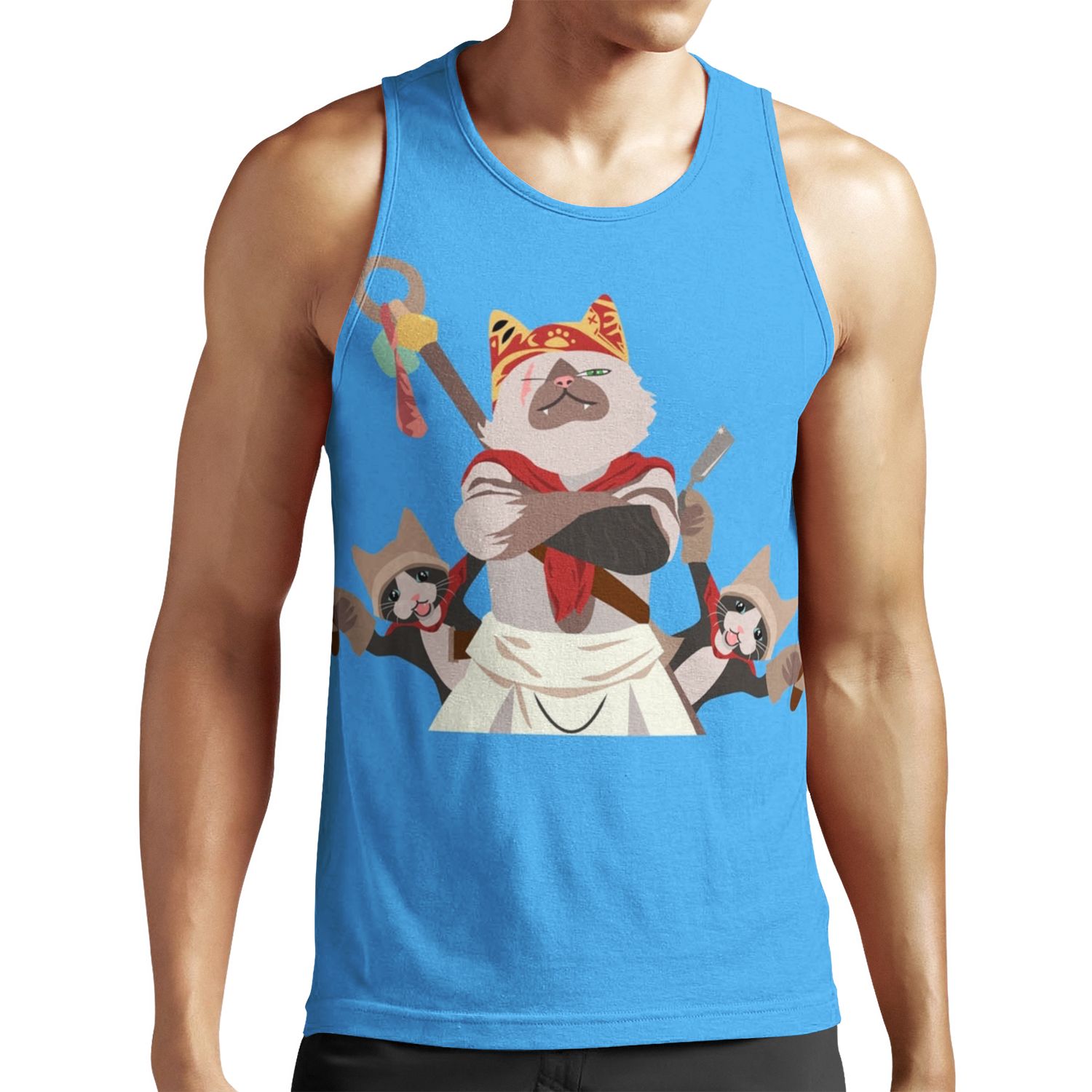 Meowscular Chef And His Crew All-over-print Unisex Tank Top