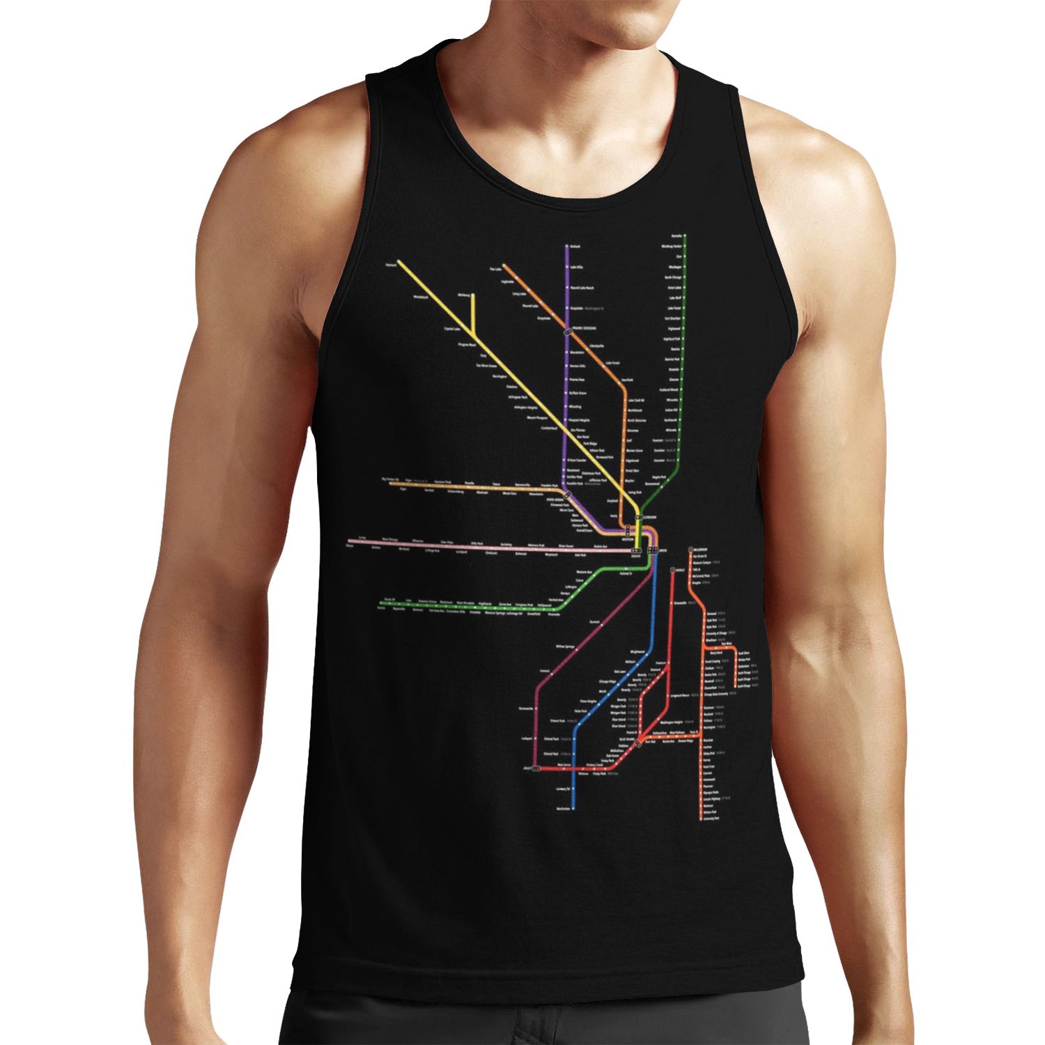 Metra System Map Simplified All-over-print Unisex Tank Top