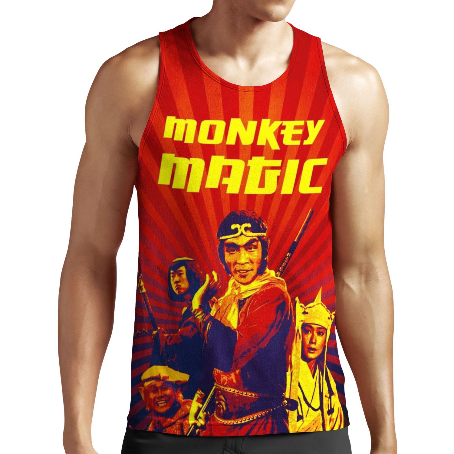 Monkey Magic Fiery With Text All-over-print Unisex Tank Top
