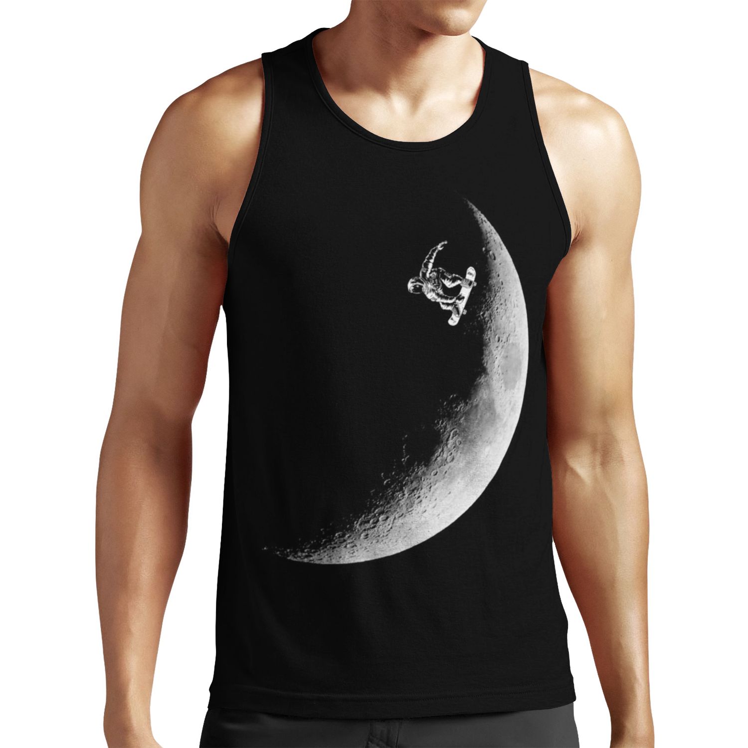 Moon Boarder Astronaut Skateboarding Design Suitable For Men And Women All-over-print Unisex Tank Top