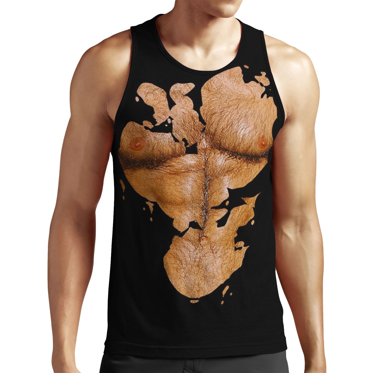 Muscleman With Torn Shirt Hairychest2 All-over-print Unisex Tank Top