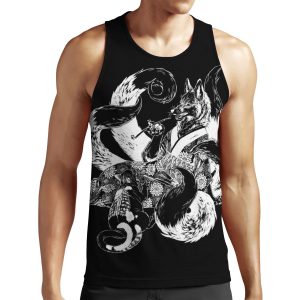 Nekomata Arguing With Kitsune Inverted All-over-print Unisex Tank Top