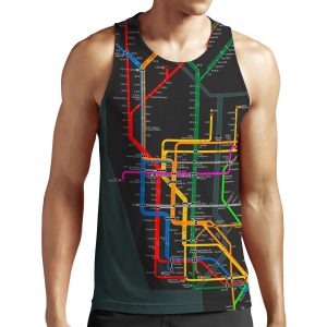 New York City Dark Subway Map All-over-print Unisex Tank Top