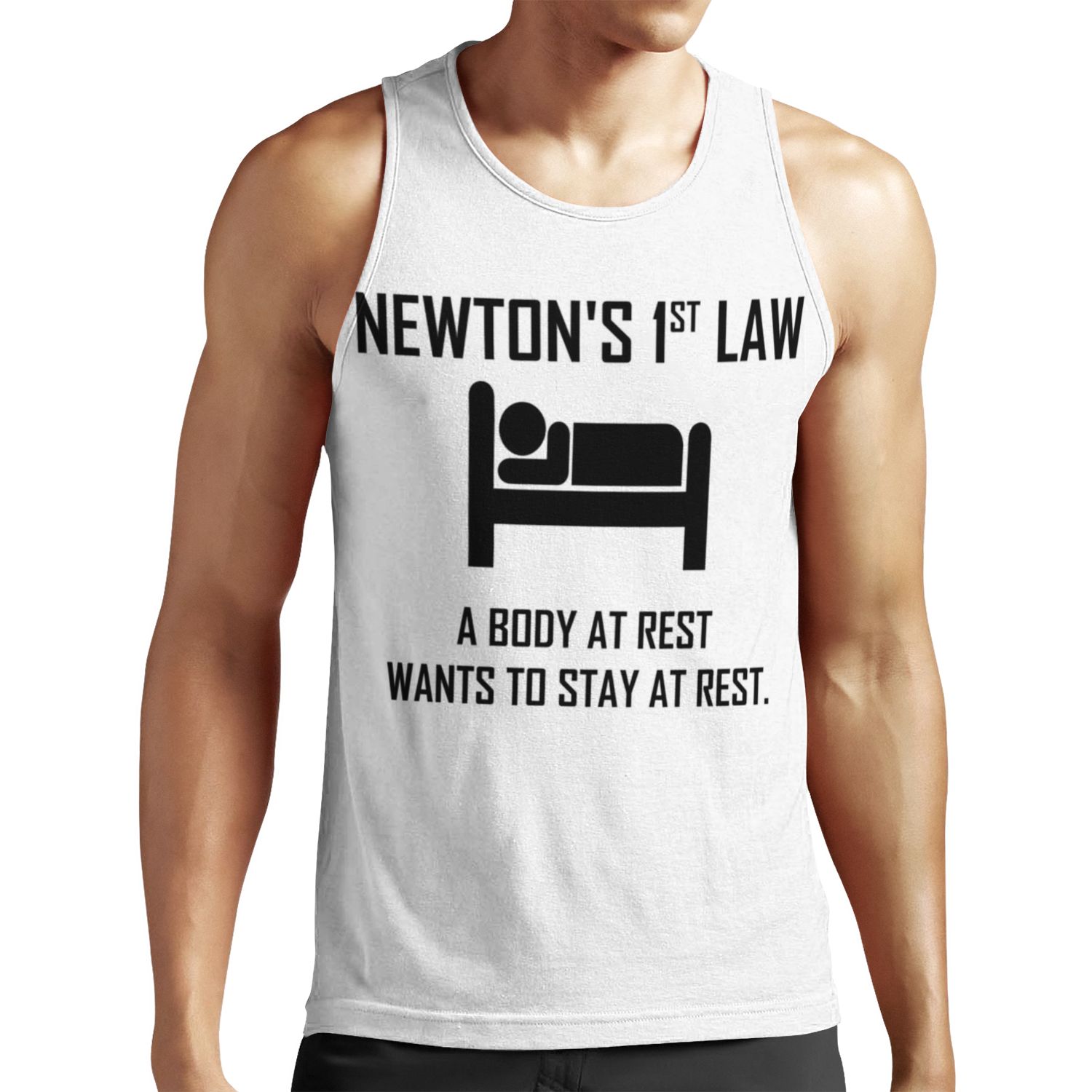 Newton S First Law Funny Physics Joke All-over-print Unisex Tank Top