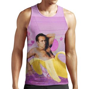 Nicholas Cage Banana Vaporwave All-over-print Unisex Tank Top