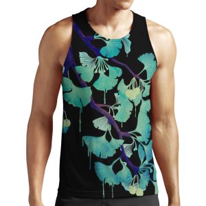 O Ginkgo On Black All-over-print Unisex Tank Top