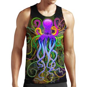 Octopus Psychedelic Luminescence All-over-print Unisex Tank Top