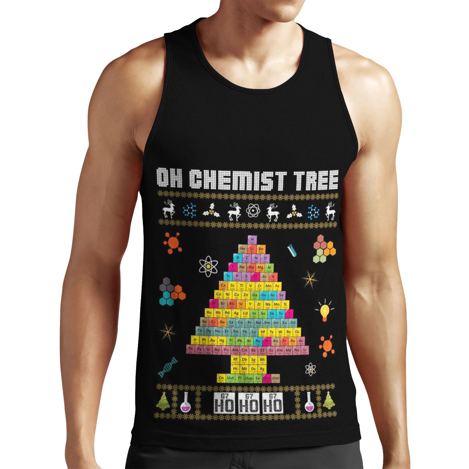 Oh Chemist Tree Merry Christmas Ugly Sweater Chemistry Tee All-over-print Unisex Tank Top
