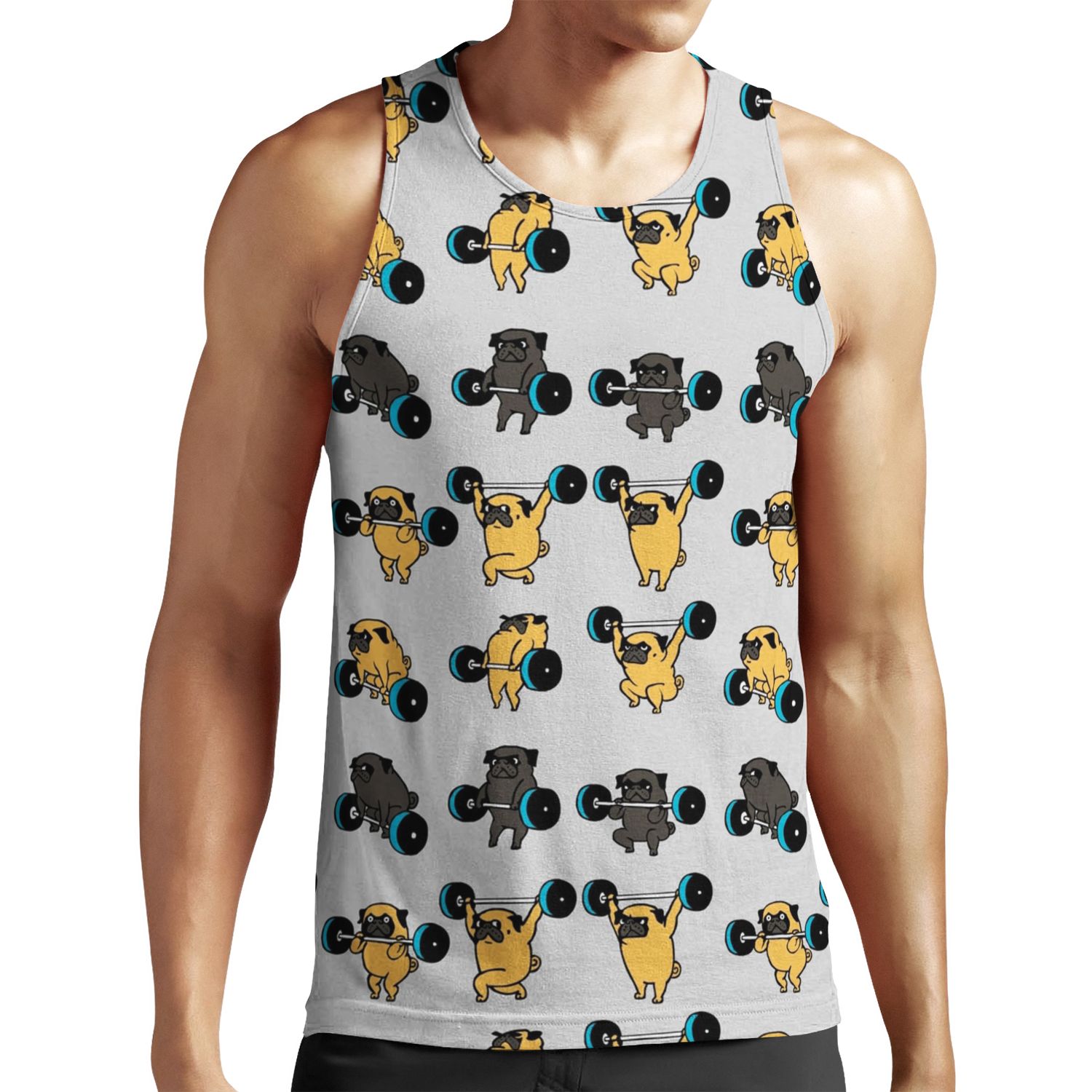 Olympic Lifting Pugs All-over-print Unisex Tank Top