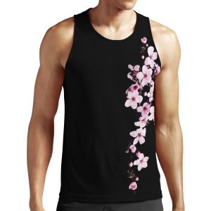 One Side Cherry Blossom Branch All-over-print Unisex Tank Top