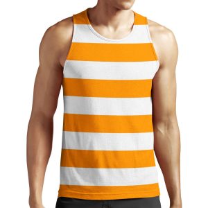 Orange Stripes Pattern Horizontal All-over-print Unisex Tank Top