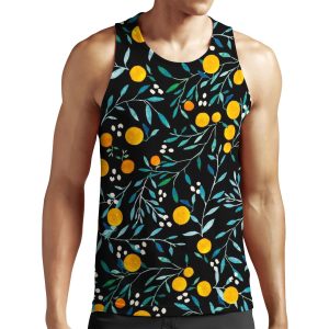 Oranges On Black All-over-print Unisex Tank Top