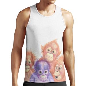 Orangutans Orange Purple Babies All-over-print Unisex Tank Top