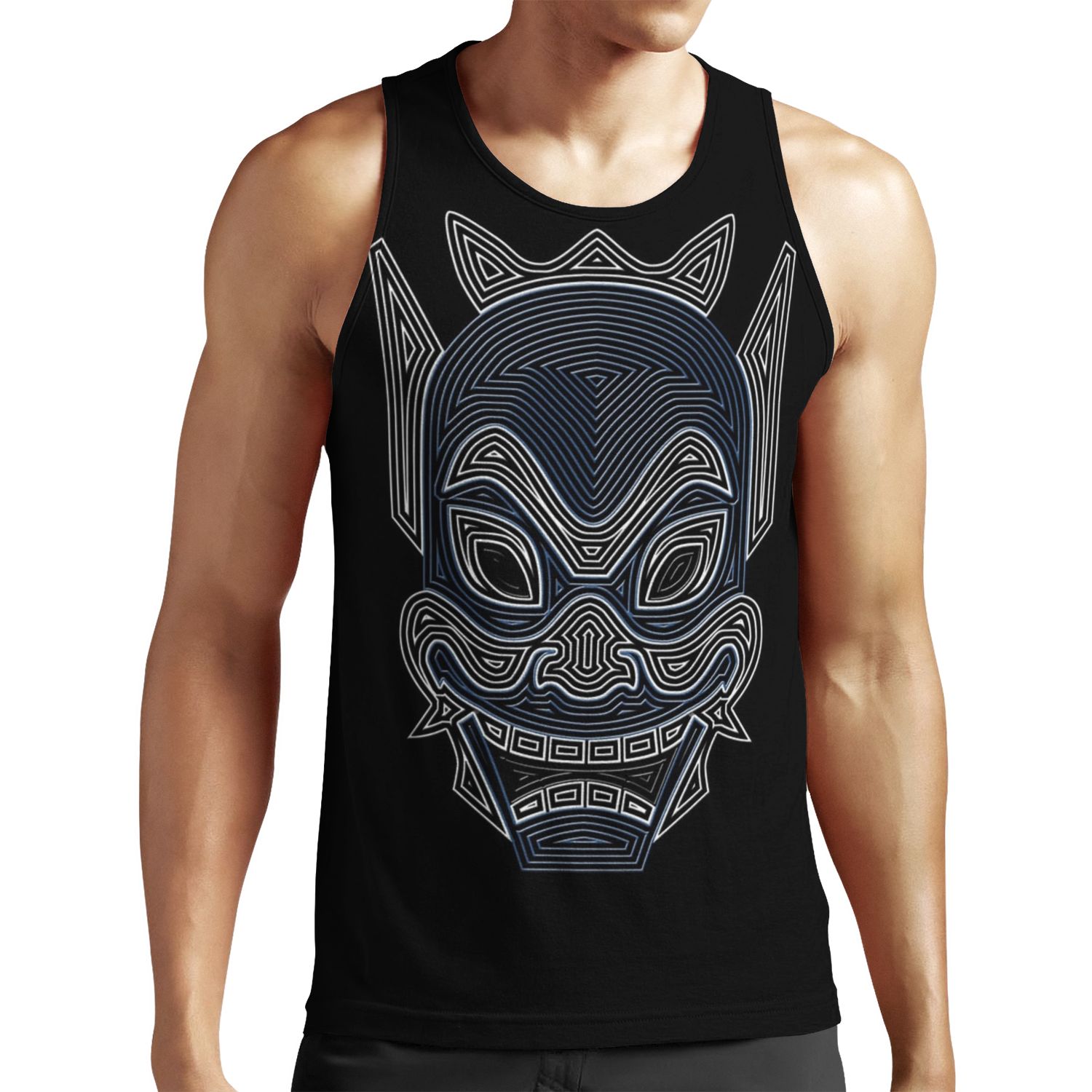 Ornate Blue Spirit Mask All-over-print Unisex Tank Top