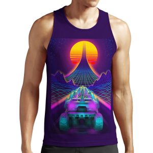Outrun Retrowave Warthog Halo Ring All-over-print Unisex Tank Top