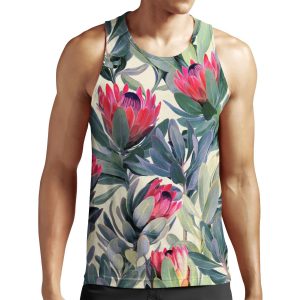 Painted Protea Pattern All-over-print Unisex Tank Top