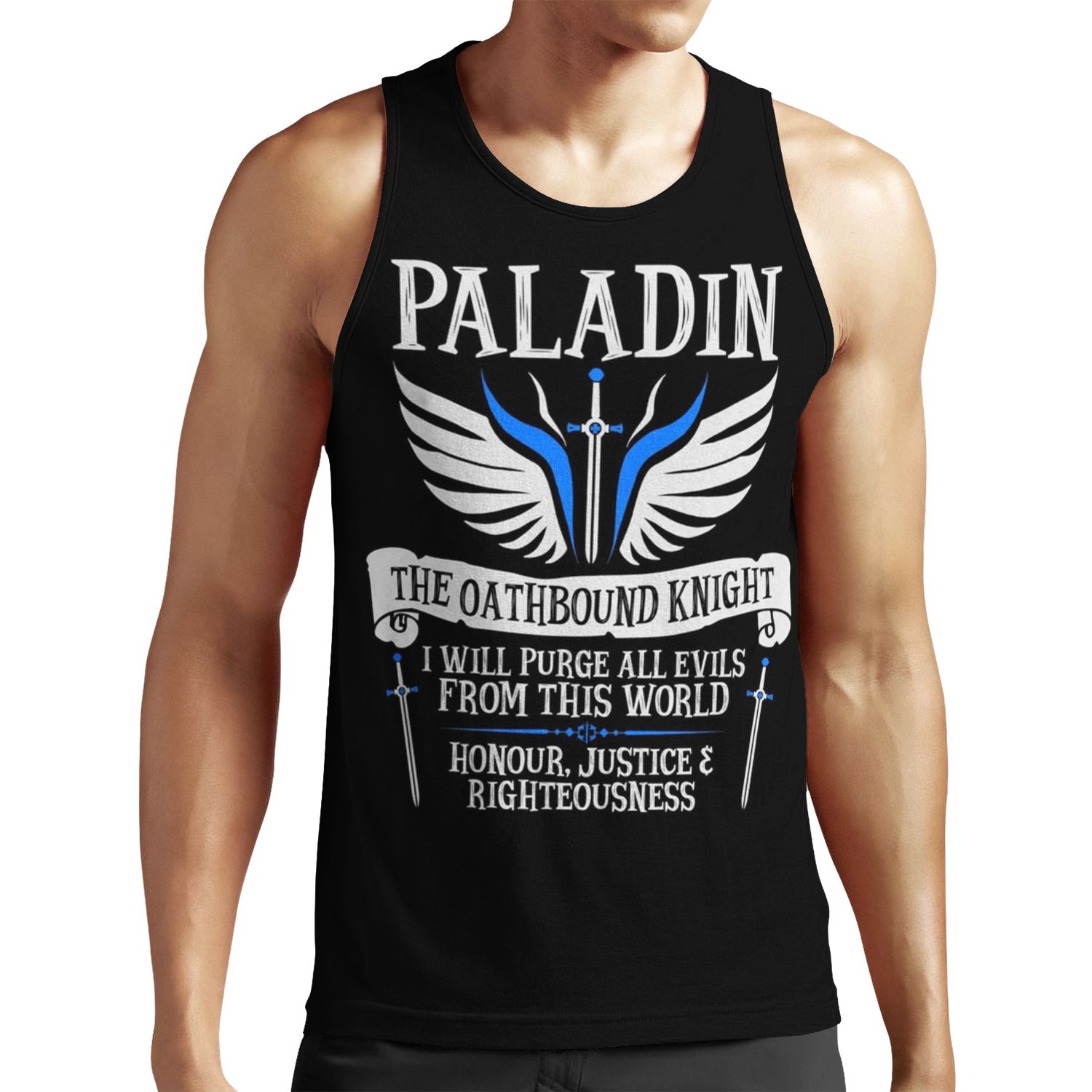 Paladin The Oathbound Knight Dungeons And Dragons White All-over-print Unisex Tank Top