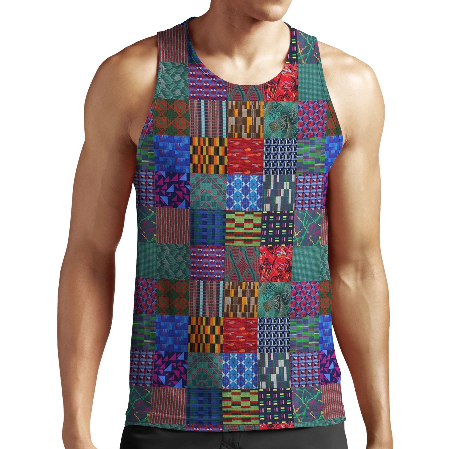 Patchwork London Transport Fabric Montage All-over-print Unisex Tank Top
