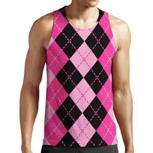 Pink Argyle Design All-over-print Unisex Tank Top