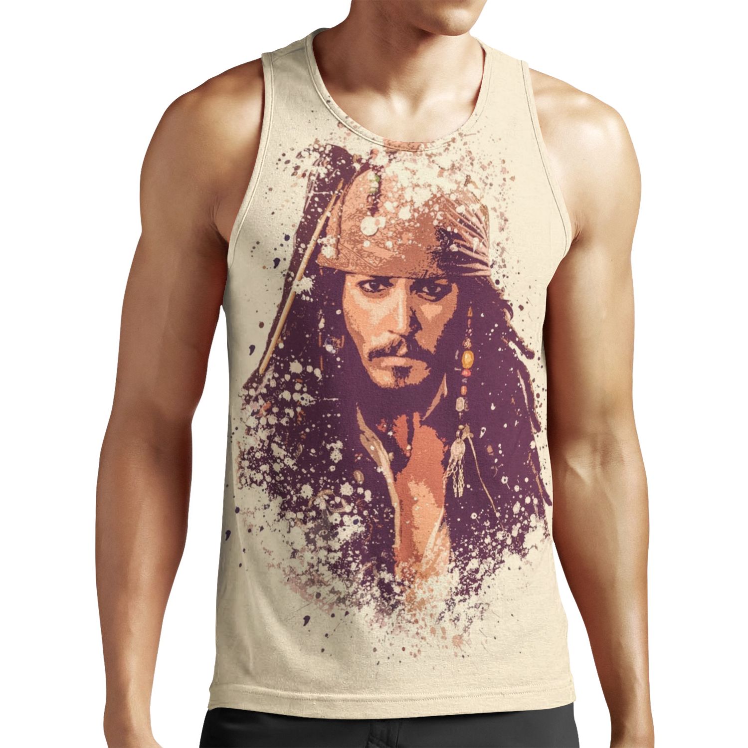 Pirates Of The Caribbean Jack Sparrow Splatter All-over-print Unisex Tank Top