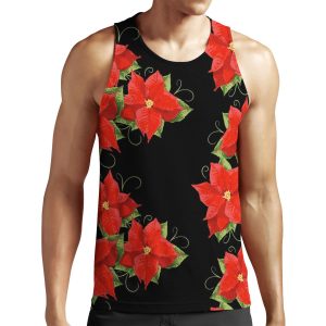 Poinsettias With Leaves Christmas Flower All-over-print Unisex Tank Top