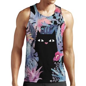 Popoki Pastel Black Velvet All-over-print Unisex Tank Top