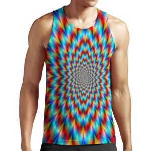 Psychedelic Optical Illusion Rainbow Pattern All-over-print Unisex Tank Top
