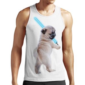 Pug With Lightsaber All-over-print Unisex Tank Top