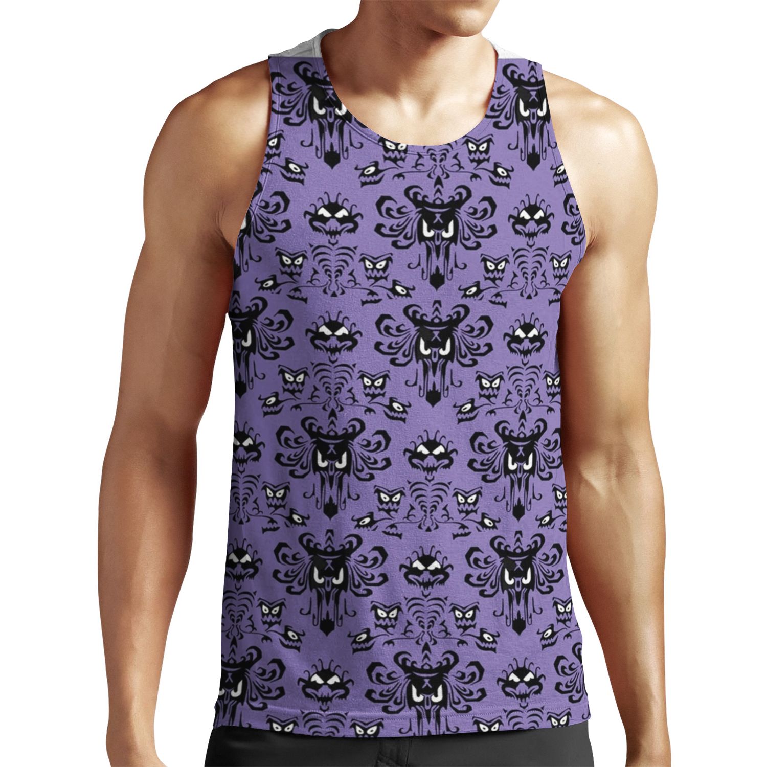 Purple Haunted Mansion Wallpaper All-over-print Unisex Tank Top