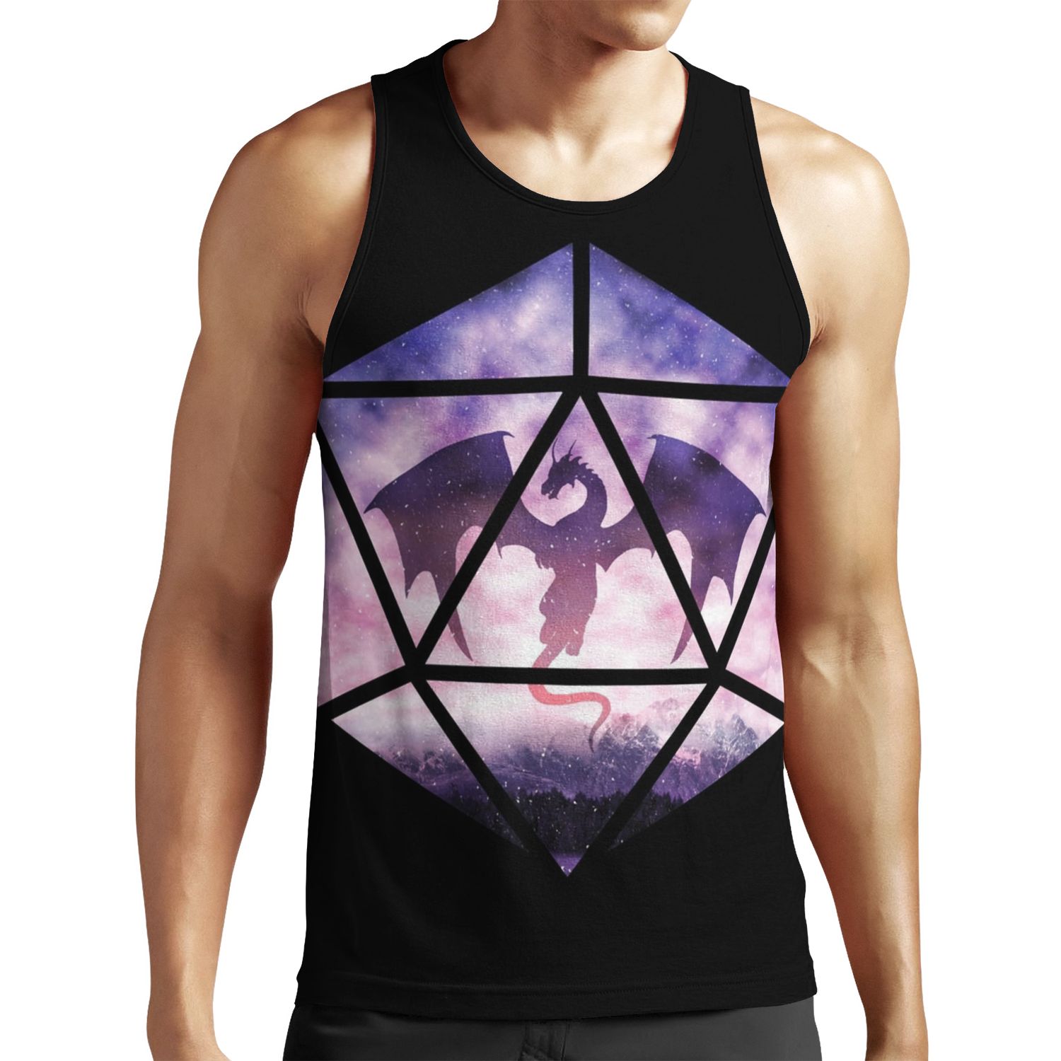 Purple Sky Dragon D20 All-over-print Unisex Tank Top