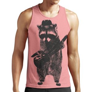 Raccoon Wielding Ukulele All-over-print Unisex Tank Top
