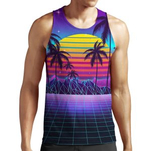 Radiant Sunset Synthwave All-over-print Unisex Tank Top
