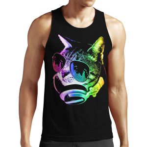 Rainbow Music Cat All-over-print Unisex Tank Top