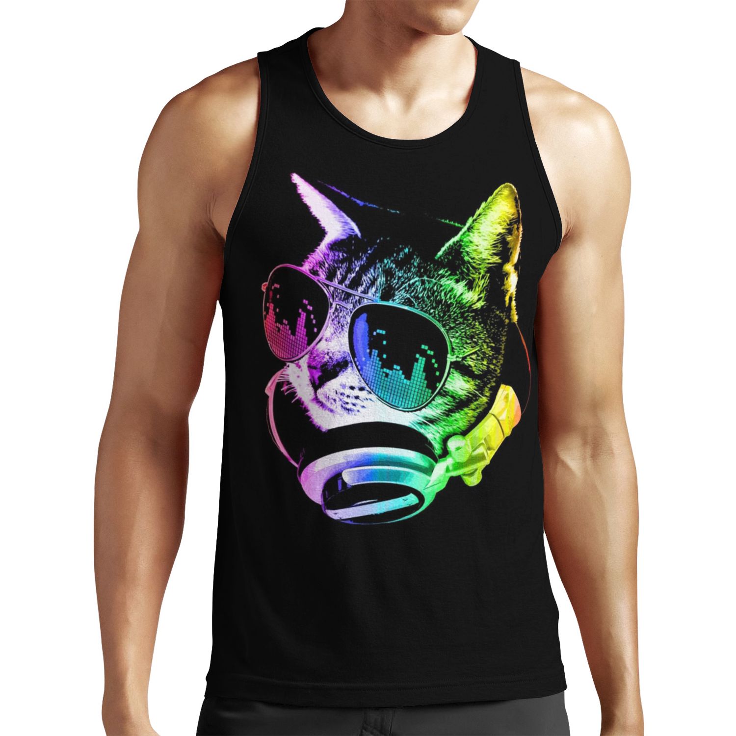 Rainbow Music Cat All-over-print Unisex Tank Top