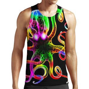 Rainbow Octopus Glow All-over-print Unisex Tank Top