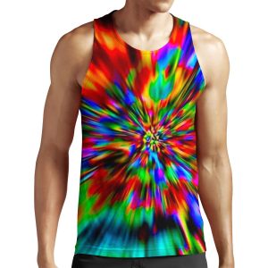 Rainbow Wormhole Tie Dye Pattern All-over-print Unisex Tank Top