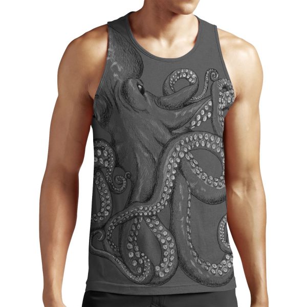 Realistic Octopus Two Tone All-over-print Unisex Tank Top