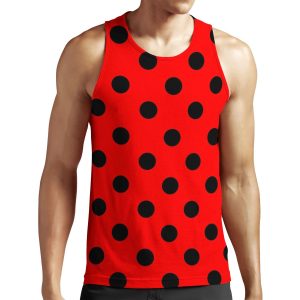 Red And Black Polka Dots Ladybug Pattern Halloween Outfit All-over-print Unisex Tank Top