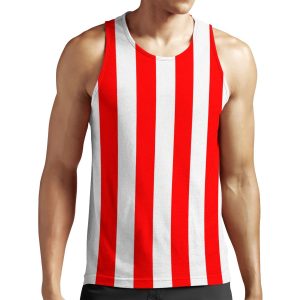 Red And White Vertical Stripes All-over-print Unisex Tank Top