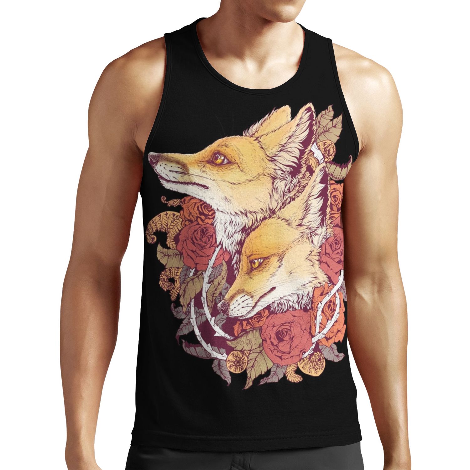 Red Fox Bloom All-over-print Unisex Tank Top