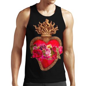 Red Immaculate Heart Sacred Heart All-over-print Unisex Tank Top
